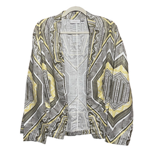Chico's Gray and Yellow Patterned Jacket